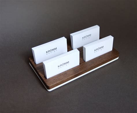 white business card holder
